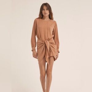 Third Form Take Me Away Tie-Detail Jersey Mini Dress Pink